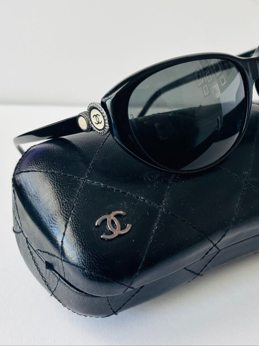 CHANEL CH 5190 501/3F 58mm Black Cat Eye Sunglasses Italy Excellent Condition